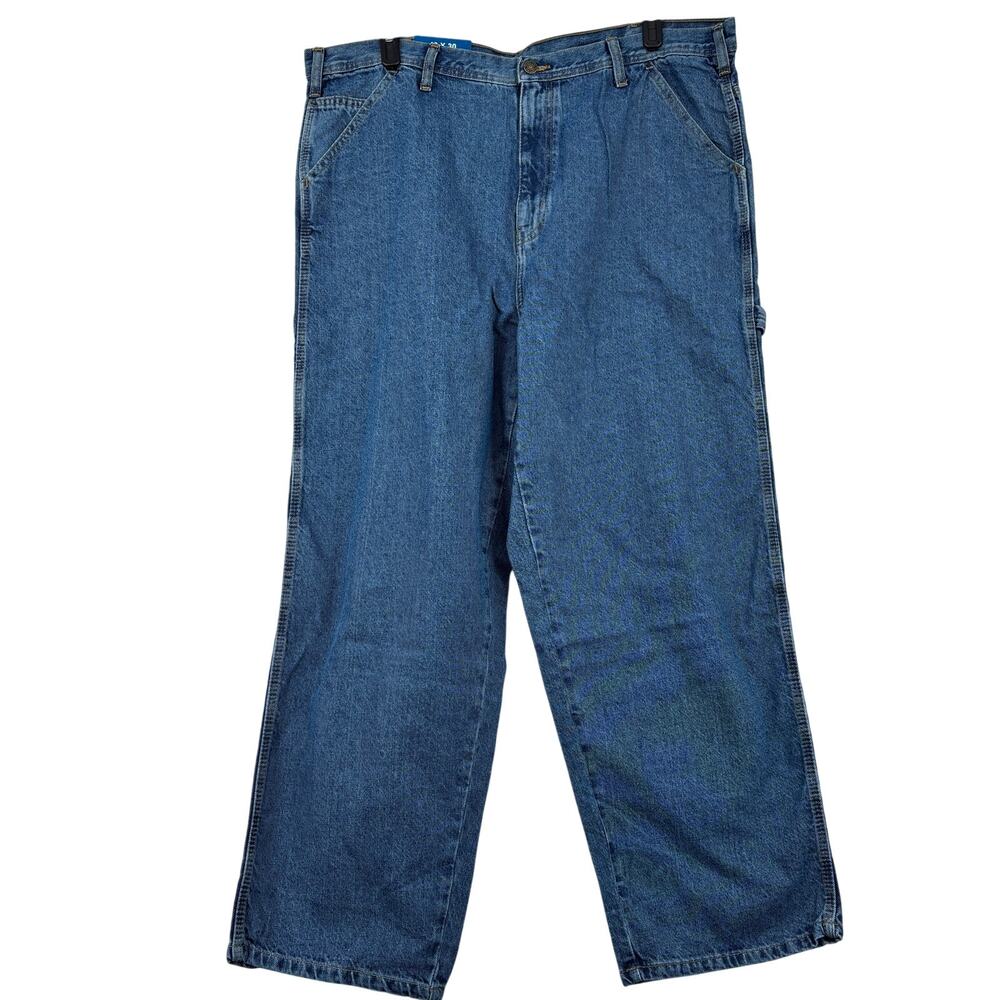 Rugged Wear Carpenter Jeans Mens Size 42 x 30 Loose Fit 100% Cotton Denim